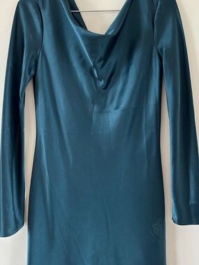Aritizia Baboton Satin Dress, XS, Teal